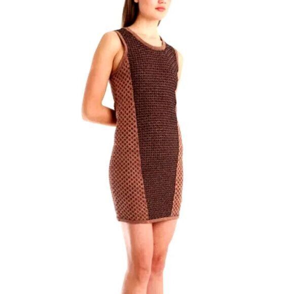 New Rag & Bone New York Amanda Dress Metallic Brown/Copper Size Large - Picture 1 of 5